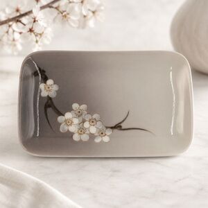Bing & Grondahl Cherry Blossom Trinket Dish Denmark Porcelain 5.25” Vintage